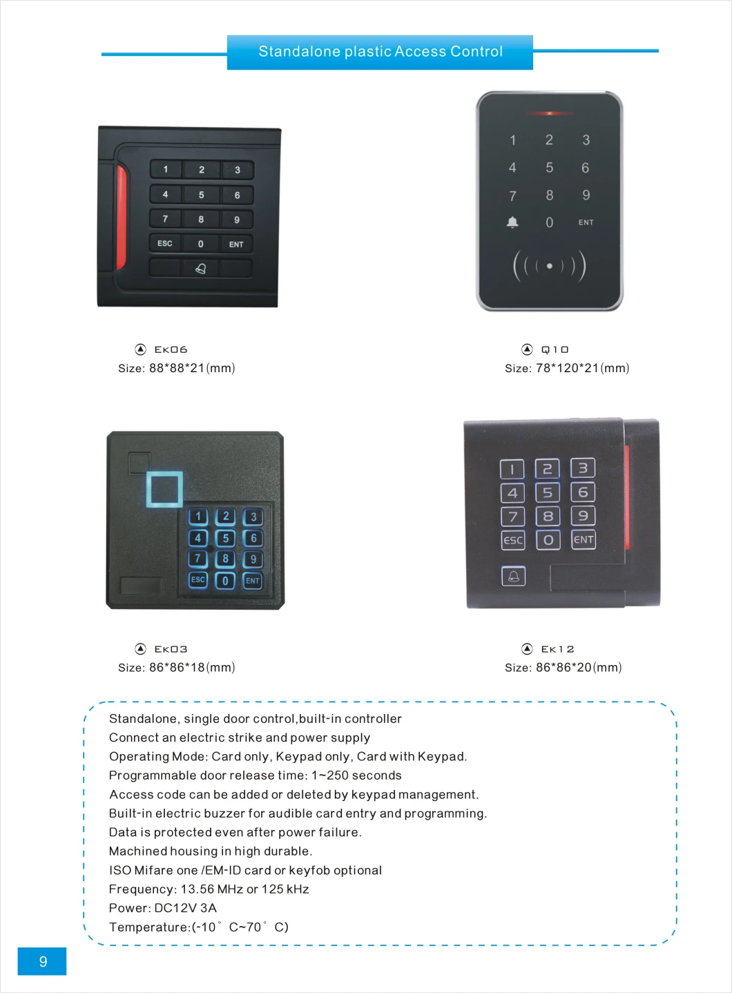 Factory Price Waterproof Car Parking Lot Middle Range Reader RFID Door Ddaccess Control System